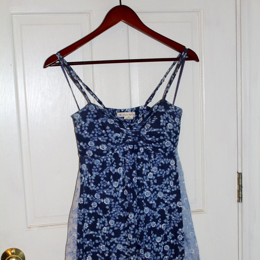 BLUE FLORAL SUNDRESS -  AMERICAN EAGLE WOMEN'S SIZE SMALL